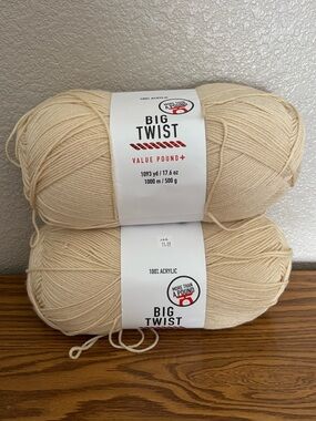 2 NEW Skeins of Big Twist Value Pound + Yarn